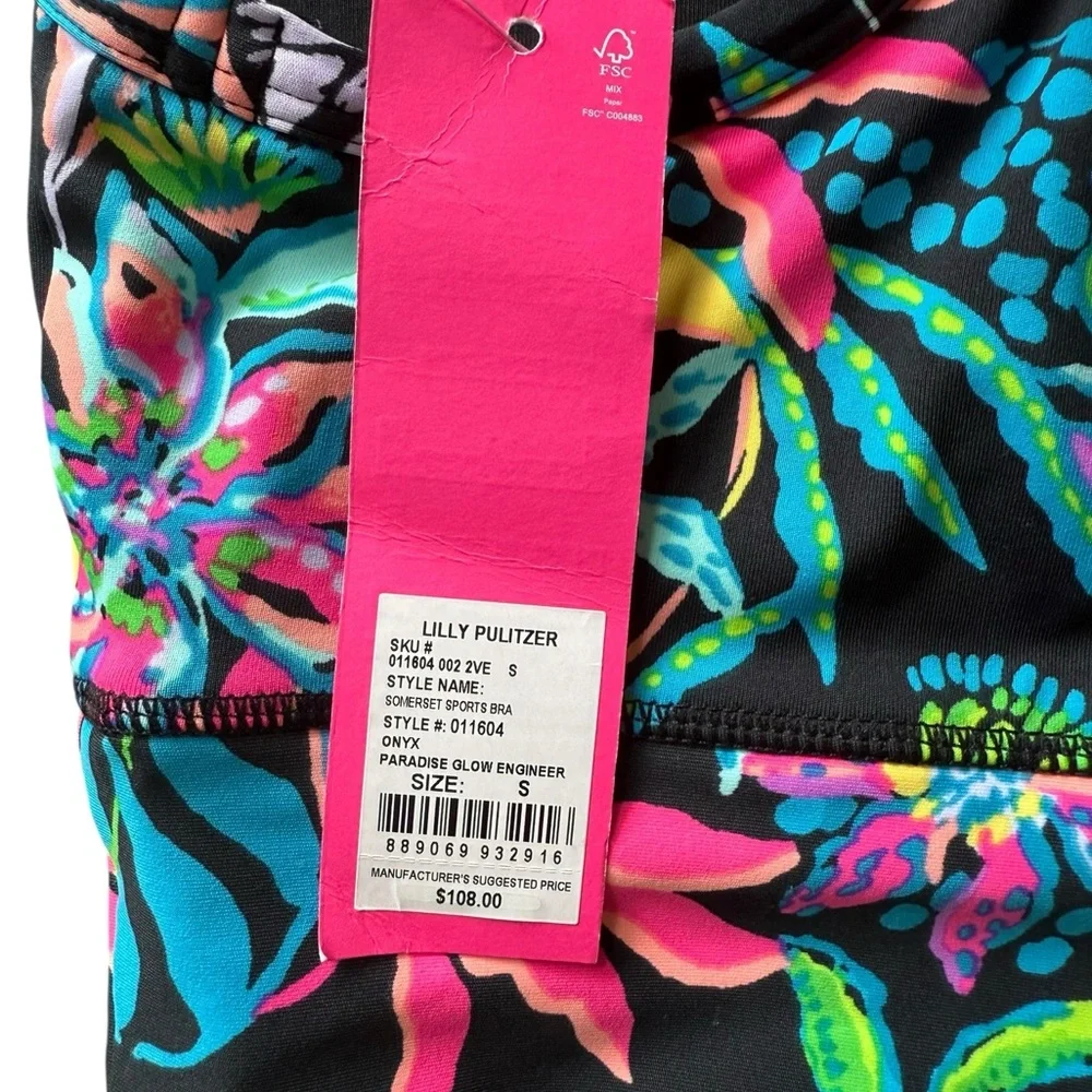 Lilly Pulitzer Vibrant Floral High Neck Somerset Sports Bra